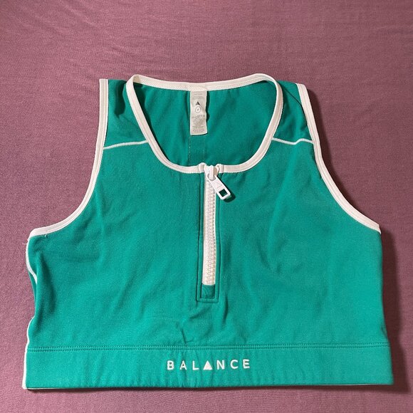 Balance Athletica Other - Balance Athletica Longline Zip-Up Sports Bra in Green - Size Medium